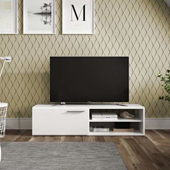 Modulo de Comedor, Mueble TV, Modelo Kikua, Acabado en Blanco Brillo, Medidas: 120 cm (Ancho) x 40 cm (Alto) x 42 cm… - Imagen 3
