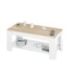 Mesa Centro con revistero, Mesa elevable, mesita Mueble Salon Comedor, Acabado en Blanco Artik y Roble Canadian, Medidas… - Imagen 5
