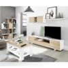 Mesa Centro con revistero, Mesa elevable, mesita Mueble Salon Comedor, Acabado en Blanco Artik y Roble Canadian, Medidas… - Imagen 6