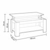 Mesa Centro con revistero, Mesa elevable, mesita Mueble Salon Comedor, Acabado en Blanco Artik y Roble Canadian, Medidas… - Imagen 7