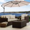 RR Sombrilla Parasol de para Terraza Jardín Patio Ajustable Protección Solar UV - Imagen 3