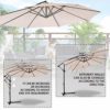 RR Sombrilla Parasol de para Terraza Jardín Patio Ajustable Protección Solar UV - Imagen 4
